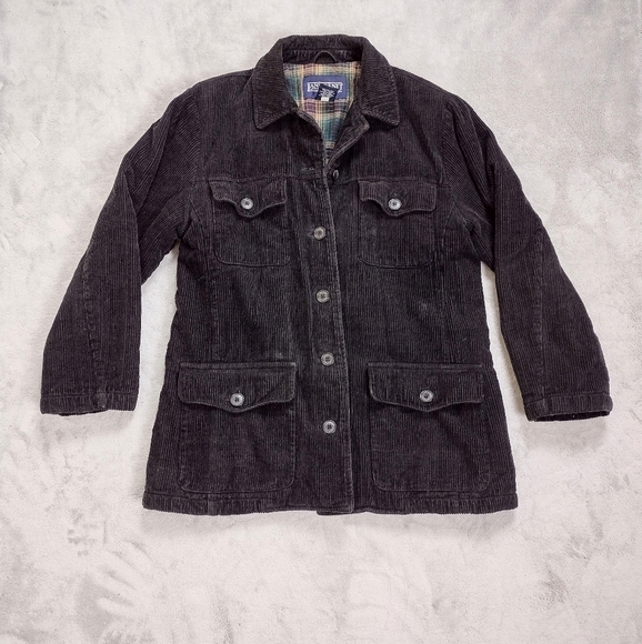 Lands' End Dark Brown Button Down Corduroy Fleece Lined Jacket Sz S - Picture 2 of 14